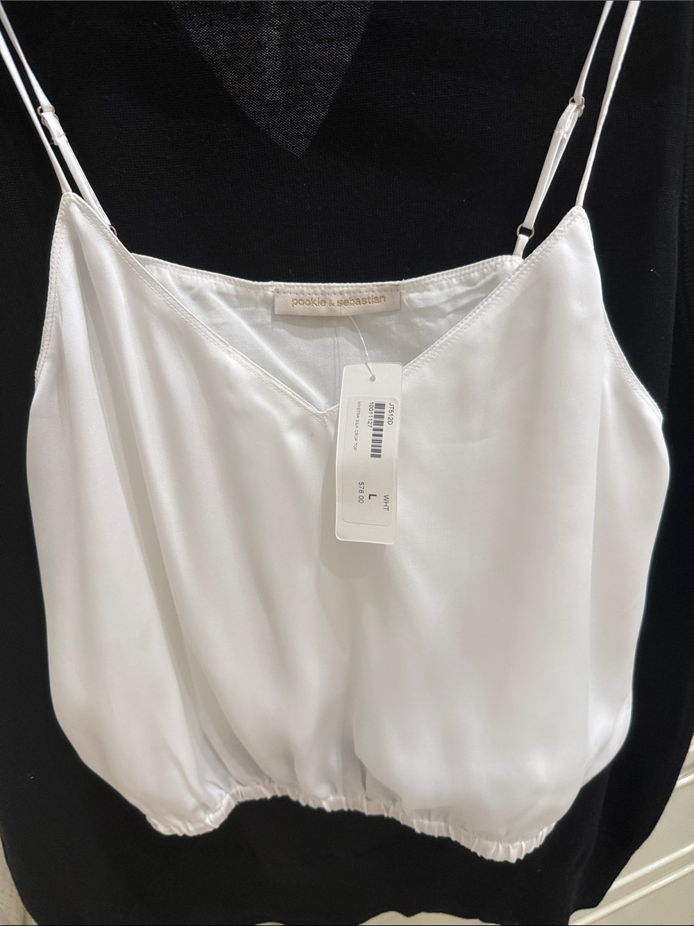 White Satin Camisole Tank Top